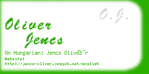 oliver jencs business card